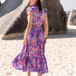 Printed V-Neck Midi Dress