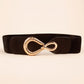 Women's Ribbed Alloy Buckle Elastic Belt