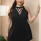 Plus Size Halter Neck Cutout Sleeveless Dress