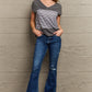 Simply Grays Striped V-Neck Short Sleeve T-Shirt