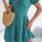 Ditsy Floral Drawstring A-Line Dress