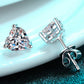 Women's 2 Carat Moissanite Heart-Shaped Stud Earrings