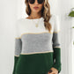 Color Block Horizontal Ribbing Sweater