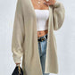 Open Front Dropped Shoulder Slit Cardigan
