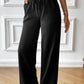 Drawstring Wide Leg Pants with Pocketed