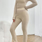 Adryane Jay Ribbed V-Neck Long Sleeve Cropped Top and Pants Set