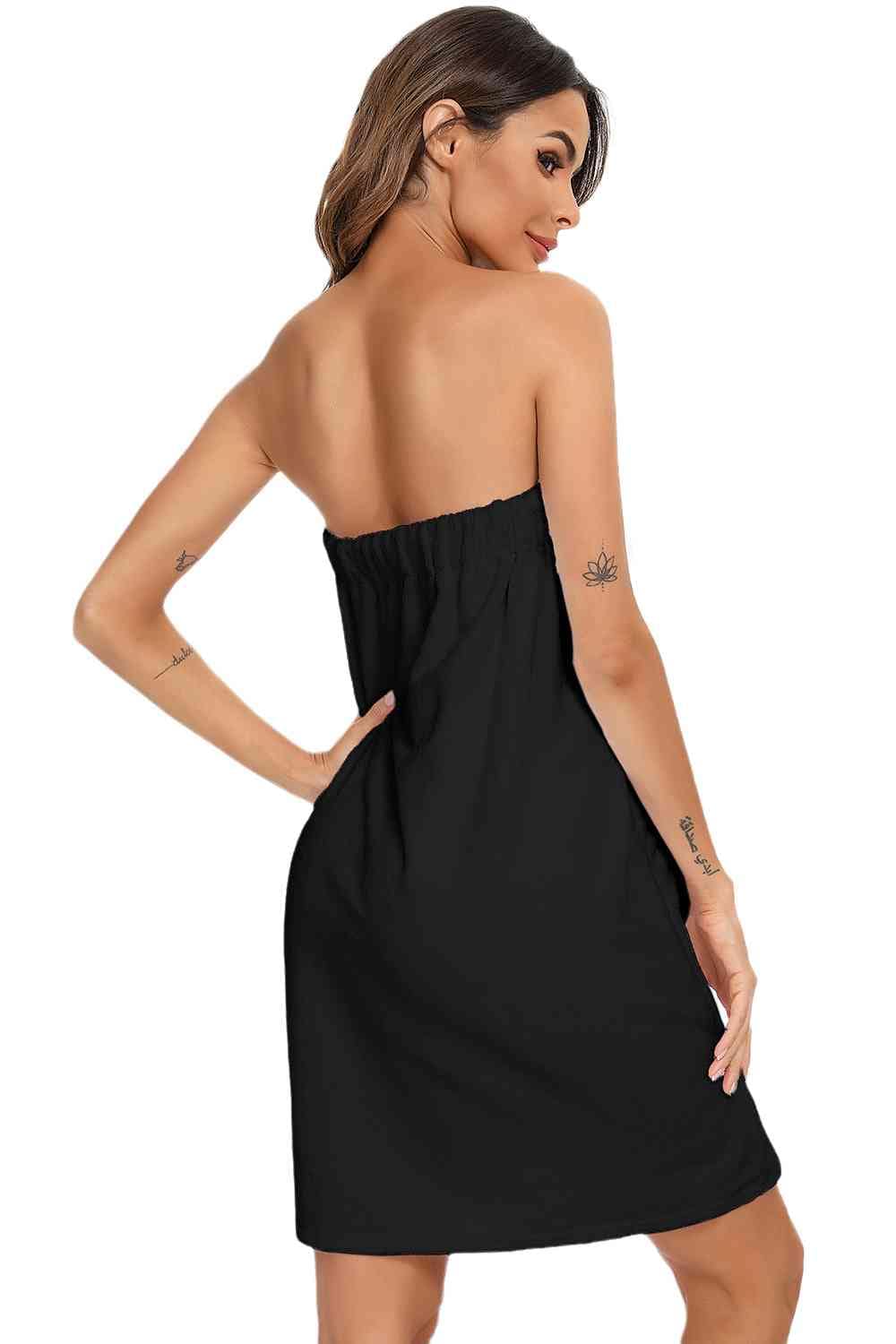 Full Size Strapless Robe with pocket