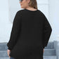 Plus Size Ribbed V-Neck Long Sleeve Top