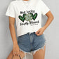 Lucky Clover Round Neck Short Sleeve T-Shirt