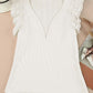 Deep V Lace Butterfly Sleeve Top