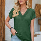 V-Neck Petal Sleeve T-Shirt