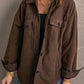 Button Up Collared Neck Long Sleeve Jacket