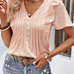 Printed Ruffle Trim Pleated Detail Blouse