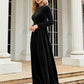 OhSoMaxi Tie Front Round Neck Long Sleeve Maxi Dress