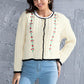 Graphic Cable-Knit Button Up Cardigan