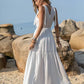 V-Neck Tie Shoulder Crochet Maxi Dress