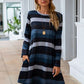 Women's Candida Striped Round Neck Long Sleeve Dress