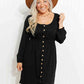 Full Size Scoop Neck Empire Waist Long Sleeve Mini Dress