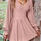 Peplum V-Neck Long Sleeve Blouse