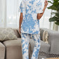 Full Size Tie-Dye Tee and Drawstring Waist Joggers Lounge Set