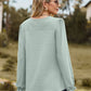 Full Size Round Neck Puff Sleeve Blouse
