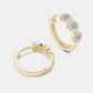 Moissanite 925 Sterling Silver Huggie Earrings | Length 0.64" Moissanite 0.07*6 Weight 0.1oz