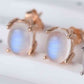 High Quality Natural Moonstone 925 Sterling Silver Stud Earrings
