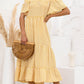Plaid Off-Shoulder Tiered Midi Dress