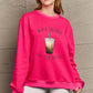 Simply Love Full Size NEVER TOO COLD FOR ICED COFFEE Round Neck Sweatshirt