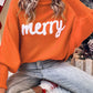 Merry Letter Embroidered High Neck Sweater