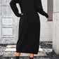 IdeationJovial Notched Neck Dropped Shoulder Button-Down Midi Dress
