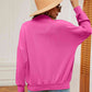 Full Size Half-Zip Dropped Shoulder Sweatshirt
