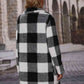 NotSoBasic Plaid Collared Neck Black Coat with Pockets