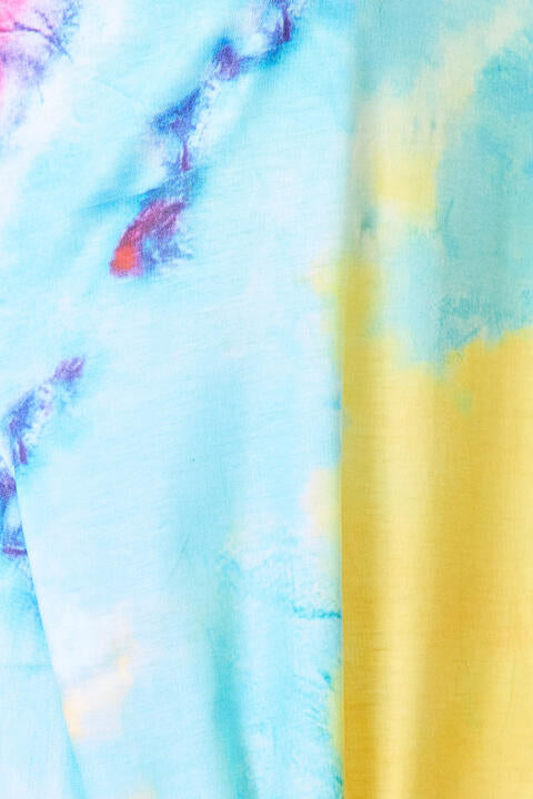Double Take Tie-Dye V-Neck Twisted Dress *