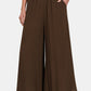 Zenana Woven Wide Leg Pants With Pockets- Brand Zenana