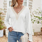 Pretty Purples Eyelet V-Neck Smocked Flounce Sleeve Blouse