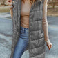 Full Size Longline Hooded Sleeveless Puffer Vest
