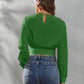 Round Neck Long Sleeve Blouse