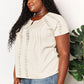 Double Take Pastel Yellow Full Size Crochet Buttoned Short Sleeves Top