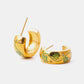 Stainless Steel 18K Gold Plated Ring Shape C-Hoop Earrings