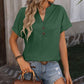Notched Buttoned Short Sleeve T-Shirt