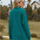 Collared Neck Cable-Knit Long Sleeve Blouse