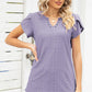 Eyelet Notched Petal Sleeve Blouse