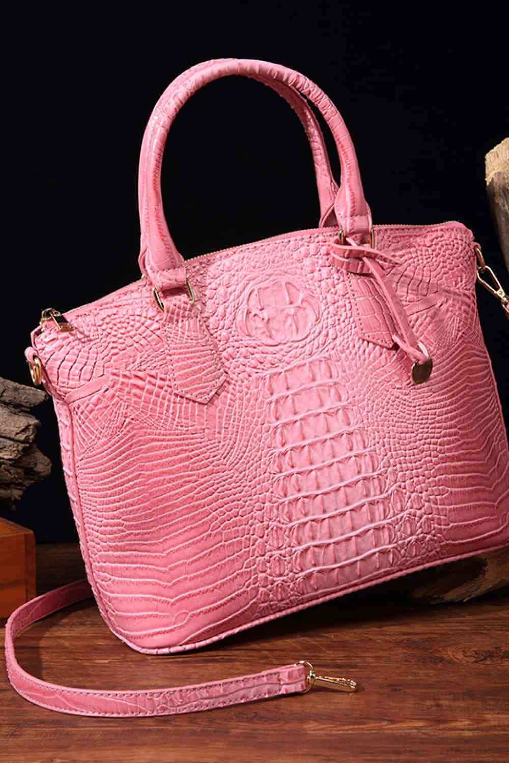 Ava Mea PU Croc Leather Handbag