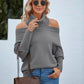 Off Shoulder Turtleneck Batwing Sleeve Sweater