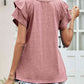 Layered Flutter Sleeve V-Neck Top