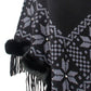 BeautifulMe Fringe Geometric Cape Sleeve Poncho