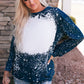 Women's Full Size Contrast Splash Drop Shoulder Sweatshirt