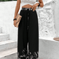 Drawstring High Waist Relax Fit Long Pants