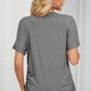 Ruched V-Neck Short Sleeve T-Shirt
